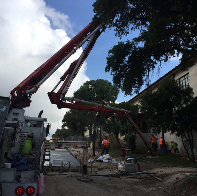 San Marcos Concrete Contractors work on commercial concrete project for TX State